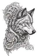 Alpha Wolf Head tattoo design idea