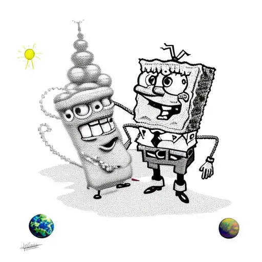 Patrick and SpongeBob to infinity and beyond  tattoo design idea