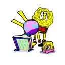 Patrick and SpongeBob to infinity and beyond  tattoo design idea