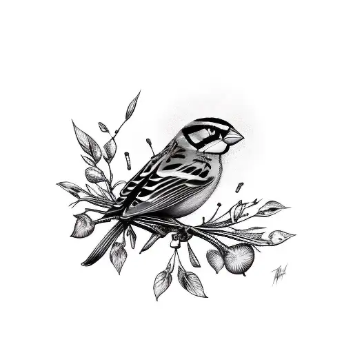Sparrow tattoo design idea