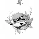 Sparrow tattoo design idea