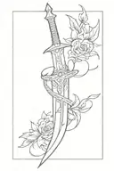 fantasy dagger tattoo design idea