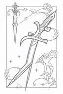 fantasy dagger tattoo design idea