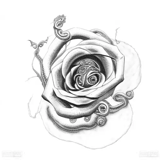 medusa with a rose tattoo design idea