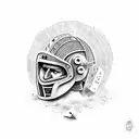 Cesar throwing a pair of dice with 'Alea iacta est' written on his helmet tattoo design idea