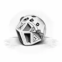 Cesar throwing a pair of dice with 'Alea iacta est' written on his helmet tattoo design idea