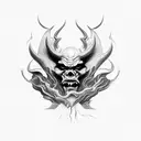 demon with smoke coming around it  tattoo design idea
