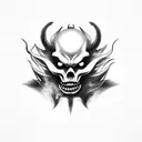 demon with smoke coming around it  tattoo design idea