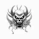 demon with smoke coming around it  tattoo design idea