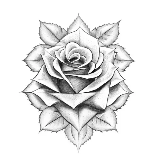 A blackwork design of a rose vine spelling out the name Monica, symbolizing growth and love tattoo design idea