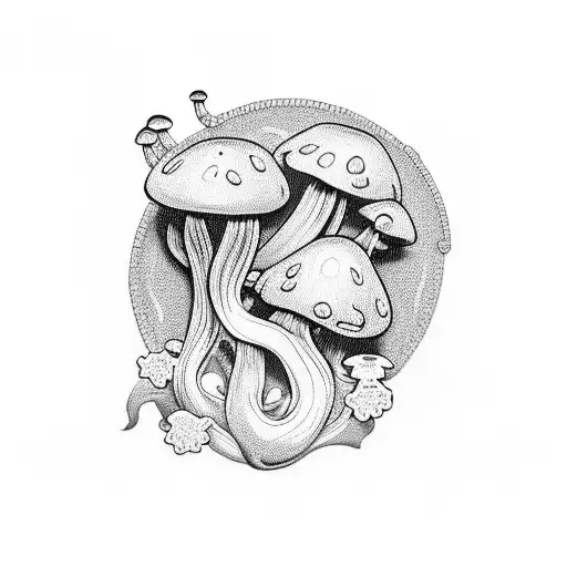 omerta tattoo with mushrooms  tattoo design idea