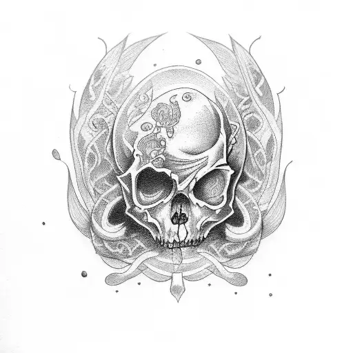 graveyard tattoo design idea