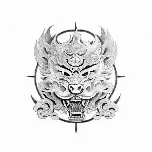 Foo Dog tattoo design idea