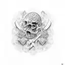 graveyard tattoo design idea