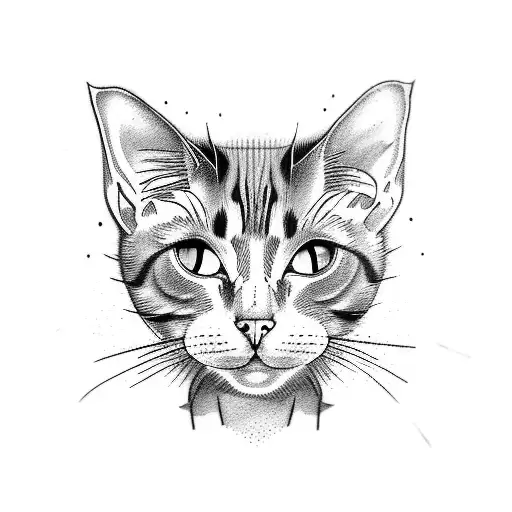 cat on a box  tattoo design idea