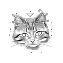 cat on a box  tattoo design idea