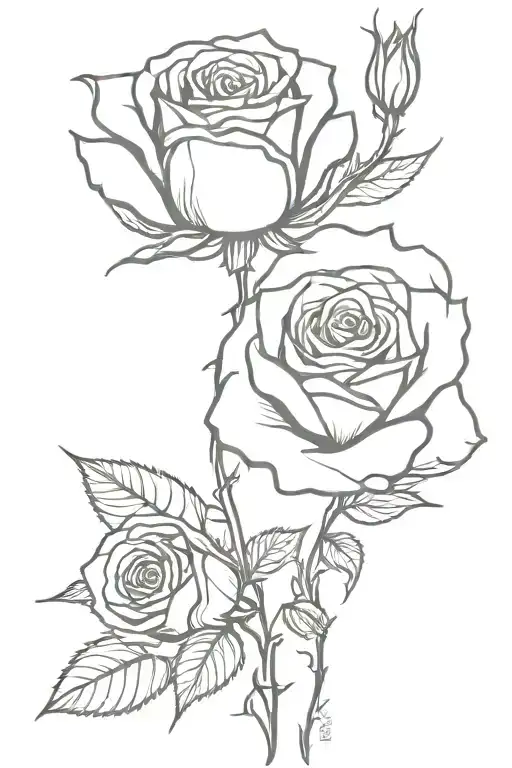 rose with word stem patience used tattoo design idea
