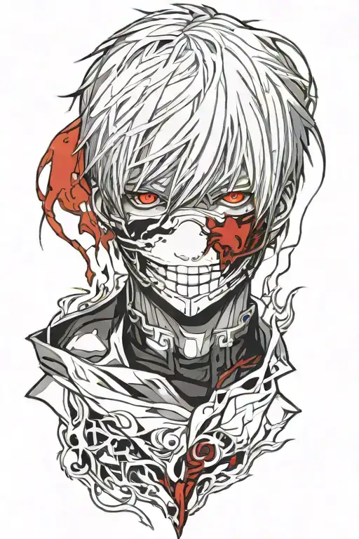 ken kaneki tokyo ghoul tattoo design idea