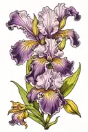 purple iris with marine corps emblem tattoo design idea
