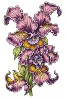 purple iris with marine corps emblem tattoo design idea