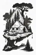 Camping tattoo design idea