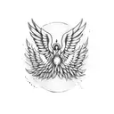 Guitar with wings tattoo design idea