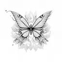 Phoenix with butterflies around it  tattoo design idea