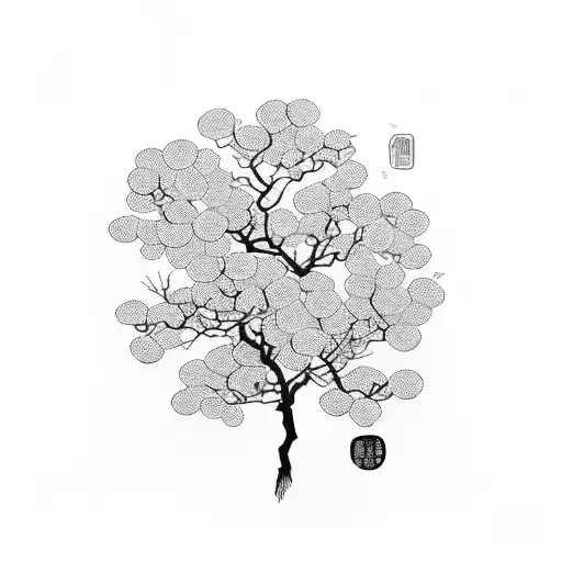 Chinese plum tree tattoo design idea