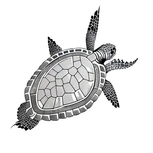 turtle with skull tattoo design idea