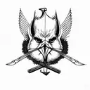 Cardinal with skull tattoo design idea