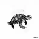 turtle with skull tattoo design idea