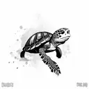 turtle with skull tattoo design idea