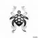 turtle with skull tattoo design idea