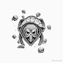 turtle with skull tattoo design idea