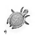 turtle with skull tattoo design idea