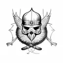 Cardinal with skull tattoo design idea