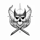 Cardinal with skull tattoo design idea