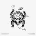 turtle with skull tattoo design idea