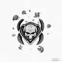 turtle with skull tattoo design idea