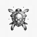 turtle with skull tattoo design idea