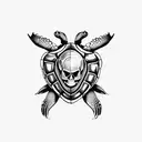 turtle with skull tattoo design idea