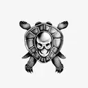 turtle with skull tattoo design idea