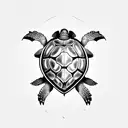 turtle with skull tattoo design idea
