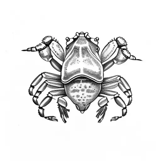Fiddler crab with intern organs tattoo design idea
