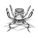 Fiddler crab anatomy tattoo design idea