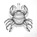 Fiddler crab anatomy tattoo design idea