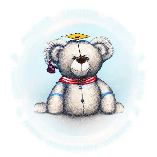 graduation teddy bear tattoo design idea
