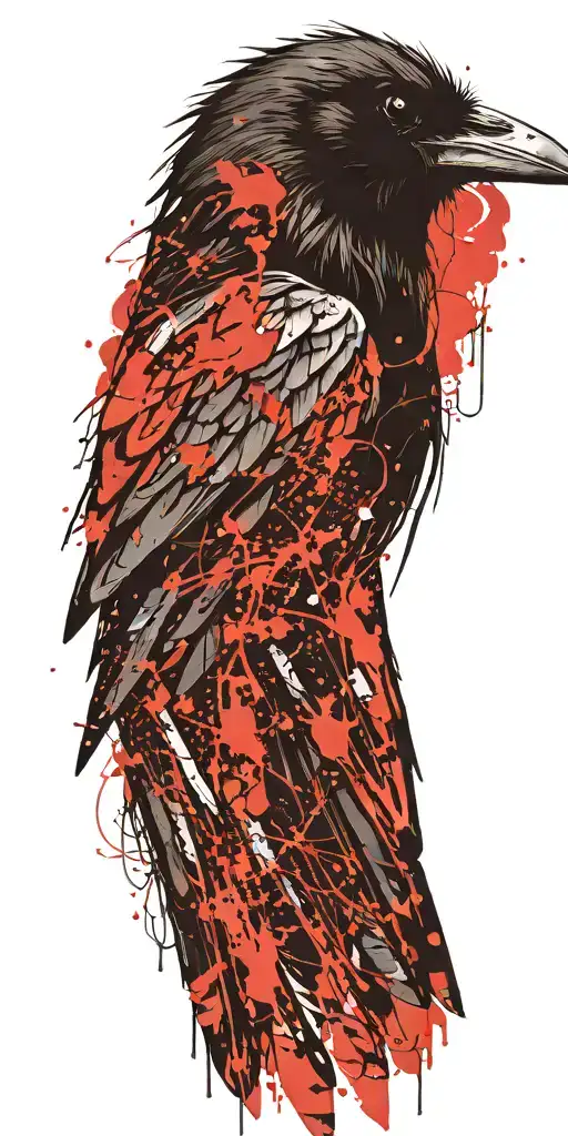 Raven Bird tattoo design idea