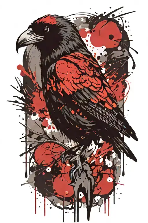 Raven Bird tattoo design idea