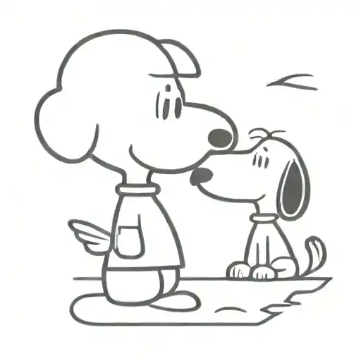 snoopy and his brother Andy  tattoo design idea